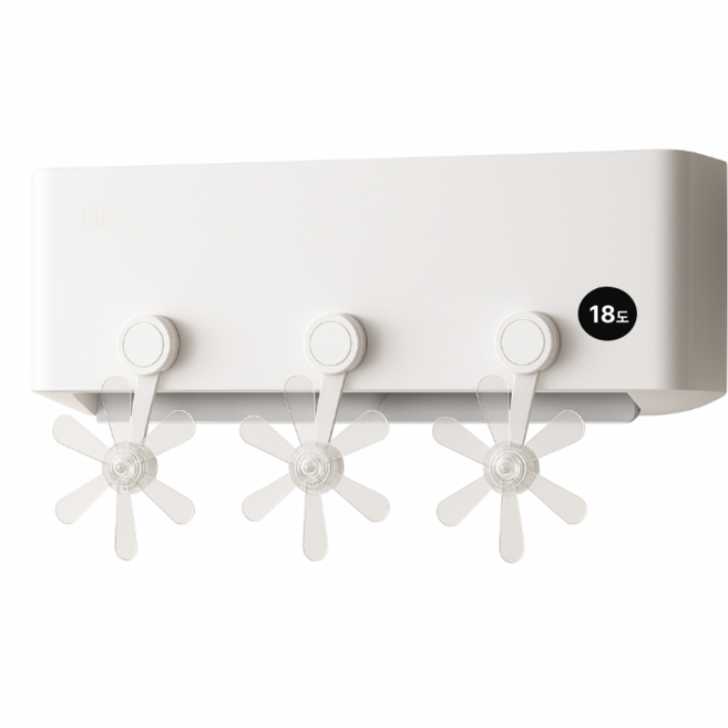 코코로이 무동력 에어컨 디플렉터 공기순환팬, 3개, 화이트