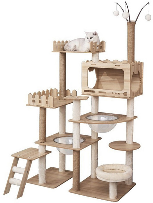 공간녹백 대형 캣타워 원목 고양이 켓 티오, 와이드형, 1개