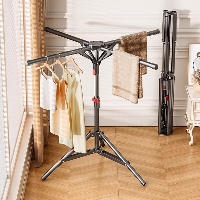 접이식 대형 빨래건조대 확장형 베란다 옥상 숙소 건조대, 막대 개수4개, 블랙