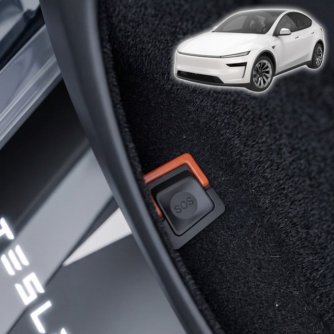 호환 테슬라 신형 모델Y 주니퍼 뒷좌석 비상탈출 안전 손잡이 스트랩 수동 도어캐치, 블랙, 2개