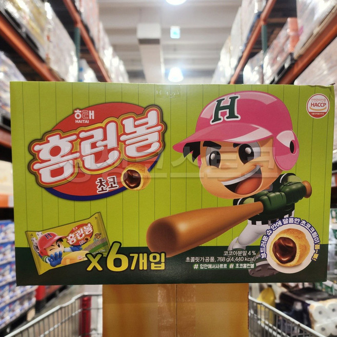해태 홈런볼 초코 프리미엄 대용량 간식, 128g, 6개