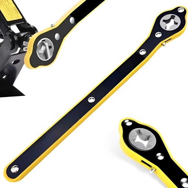 자동차 수동 자키 잭 라쳇 렌치 타이어 교체 핸드 리프트 깔깔이 레버 정비, 자키렌치, 블랙, 1개