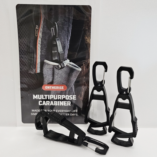 온더리스 장갑 집게 분실 방지 클립 360도 회전, 3개, 블랙