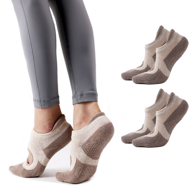 데비 논슬립 투톤 요가양말 3족