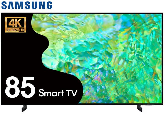 삼성전자 85인치 슬림베젤 크리스탈 UHD 4K 스마트 LED TV OTT 미러링 85CU8000, 고객직접설치, 스탠드형