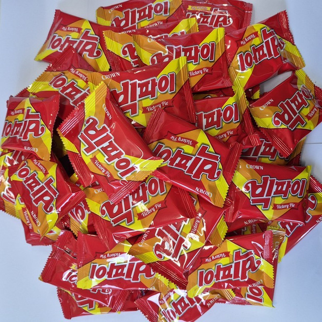 (이브의픽) 크라운 달콤한 빅파이 딸기 대용량 사무실 간식, 100개