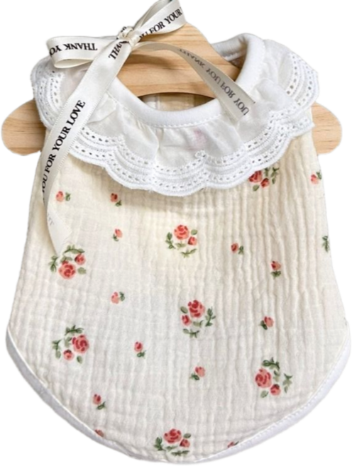 이지레이지 강아지 옷 봄 여름 오가닉 코지 링클 나시 베스트, 1개, 플라워