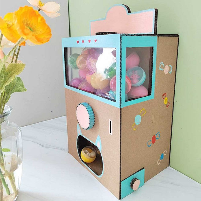 뽑기기계 만들기 DIY 골판지 박스 랜덤머신기 반제품, 재료 17캡슐
