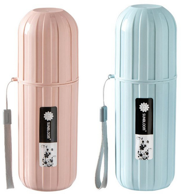 루시드림 넉넉수납 안전마감 휴대용 칫솔보관케이스 민트+블루 1세트, 1개, 민트+블루세트