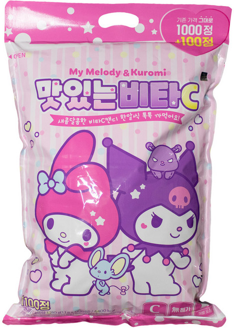 마이멜로디 쿠로미 맛있는비타C 1000정+100정, 1개, 1100정