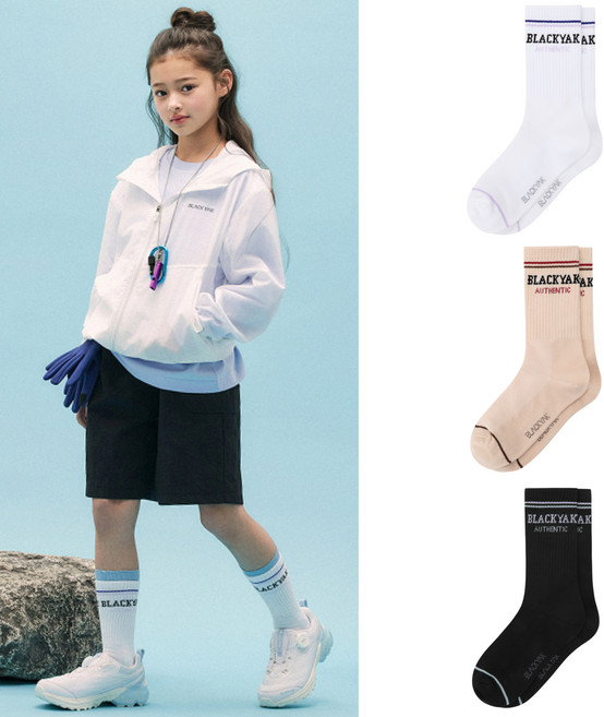 아동용 중목양말 스포츠 일상 땀배출용이 발컨디션유지 바시티 미들 에어메쉬 삭스 2BKSCXV905
