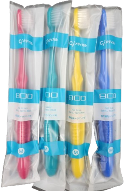 800칫솔 일반모M 미세모S 초록 노랑 파랑 핫핑크 각1개 CI메디컬, 1개, 4개입