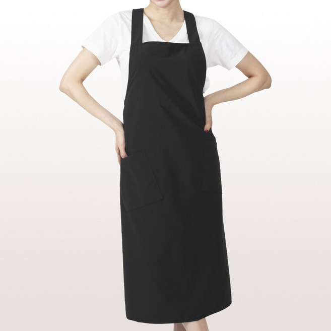 DAE26LL 네일샵 미용실 카페 주방 공방 롱 X형 앞치마, DAE26LL 검정, 1개