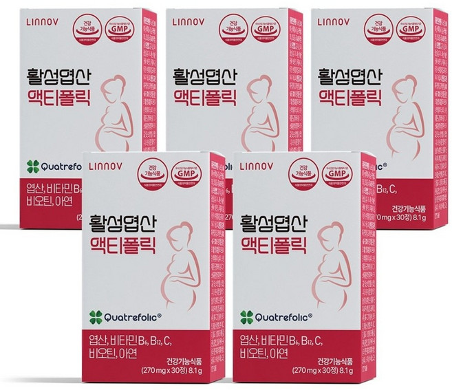 4세대 활성엽산 리노브 액티폴릭 5개월분, 30정, 5개