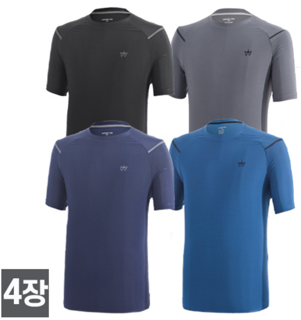 스타일필드 4세트 남성용 쿨 아이스 반팔 워킹 라운드 티셔츠 A307