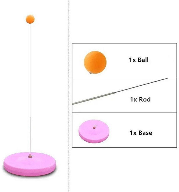 휴대용 탁구 트레이너 훈련 기계 탄성 리바운드 연습 셀프 트레이닝, 주황색, 1. 주황색, 1개