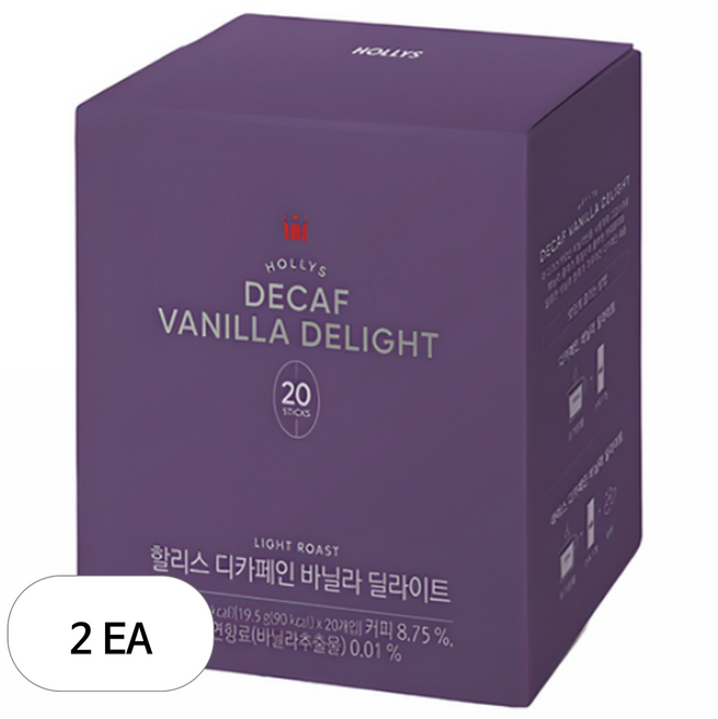 할리스 디카페인 바닐라 딜라이트 커피믹스, 19.5g, 20개입, 2개