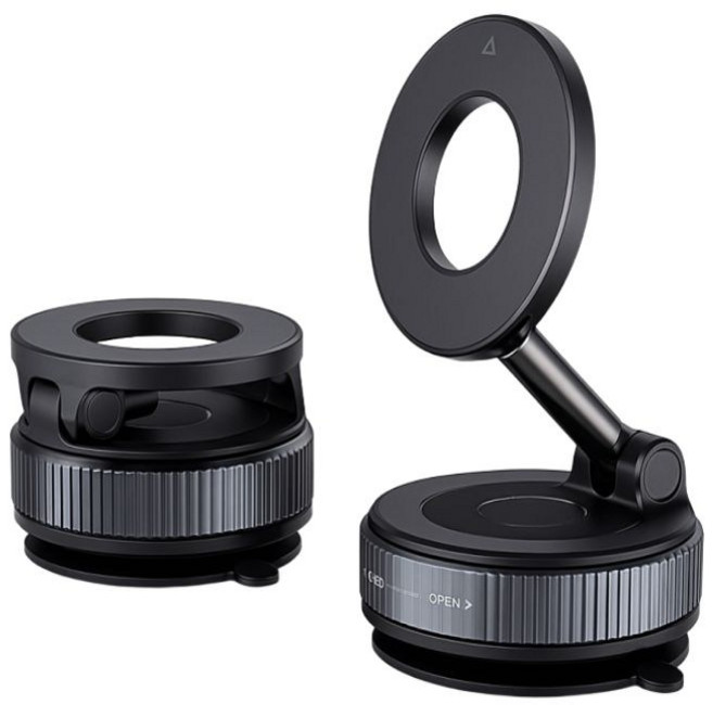 리디아 맥세이프 차량 진공흡착 차량용360도 회전 무한 거치대, 블랙, 1개