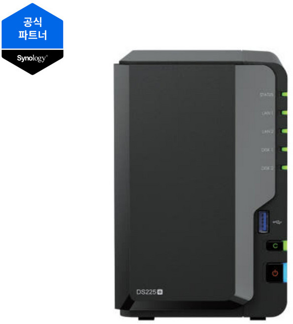 Synology(시놀로지) NAS DS225+ (하드미포함) 2베이 타워형 3년보증