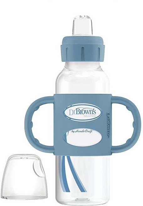 닥터브라운 내로우넥 손잡이 스파우트 시피 젖병 250ml 2팩 라이트핑크/에크루, 1팩, 라이트 블루, 1개