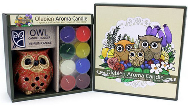 올레비엔 부엉이 캔들홀더세트 레드, 아로마향