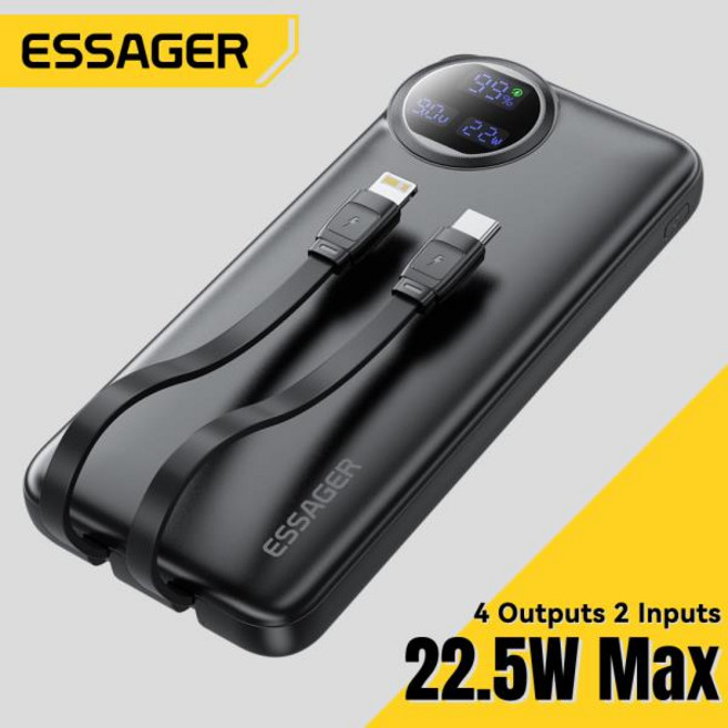 Essager 보조베터리 30000mAh 22.5W PD 고속 충전 iPhone 15 14 13 12 Pro Max Huawei 용 휴대용 배터리, 03 30000mAh (3만mAh), 01 China Mainland, 02 Black