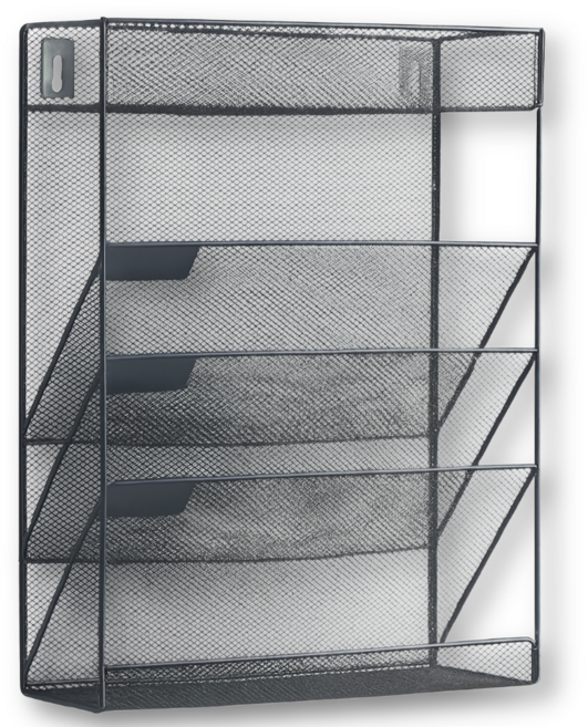 AEGEN 5단 사무실 철제 파일꽂이 평지붕 서류정리함, 블랙, 1개