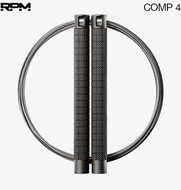 알피엠 줄넘기 RPM 콤프 4 대회용 최상급 크로스핏줄넘기 더블언더 공식판매처, 트루블랙