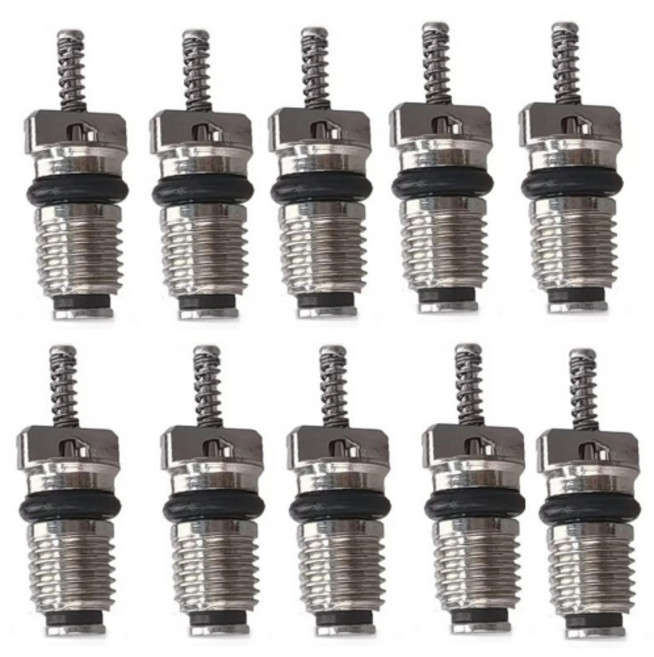 R134a 자동차 에어컨 밸브 코어 가스 노즐 10pcs - 에어컨 가스 누출 방지와 효율적인 유지보수를 위한 필수 부품 세트, 실버, 10개