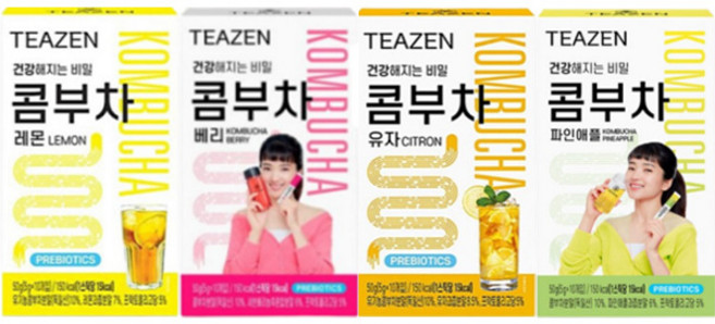 티젠 콤부차 4종세트 5g x 10개입 (레몬 + 베리 + 파인애플 + 유자), 1개