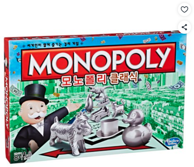 MONOPOLY 클래식 한글판 보드게임, 1개, 혼합 색상