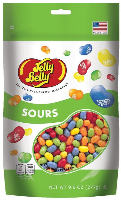 젤리 벨리 5가지 신맛 젤리 빈 - 9.8 온스 재밀봉 스탠 Jelly Belly 5 Sours Flavors Jelly Beans - 9.8 oz Resealable Stand, 277g, 1개