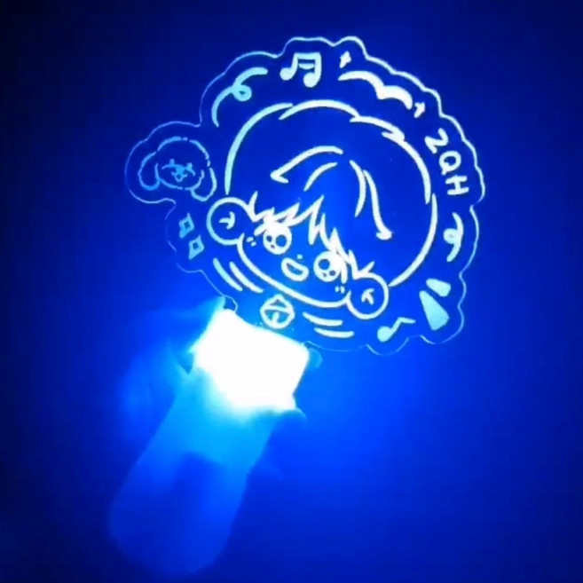 夏日運動會發光手舉燈牌熒光棒應援手燈 定制字, 1個, 藍色