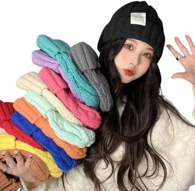 컬트 꽈배기 비니 겨울 방한 울 니트모자 10color