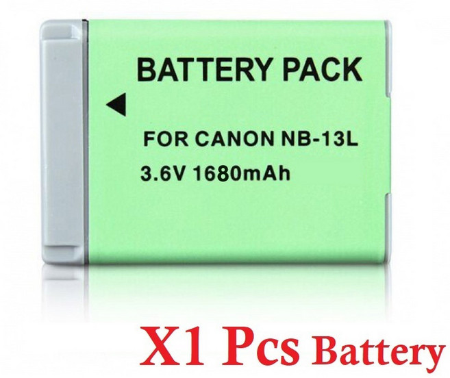 파워샷 G5X G7X G9X G7 X 마크 II G9 XSX620 SX720 SX730 HS 배터리용 배터리 충전기 NB 13L NB13L NB13L 1680mah, 1.1Pcs Battery, 1개