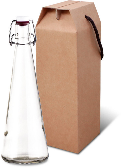 유리병 국산스윙병 삼각 ST250T+선물상자 세트구성, 스윙병 삼각 ST250T+고급형 주스 중 1P, 1개