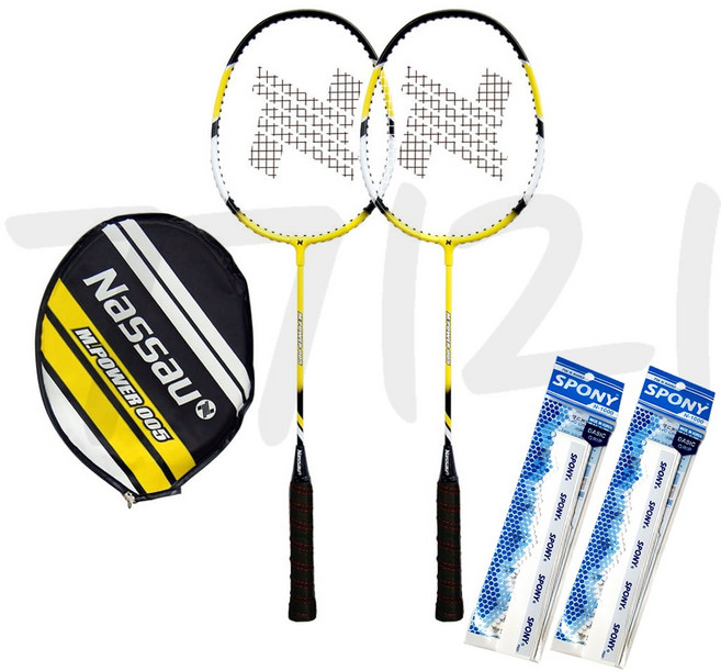 낫소 배드민턴 라켓 M 파워 005 M.POWER 005 견고한 알루미늄 소재, 1세트, M.POWER 005+SP그립 2개