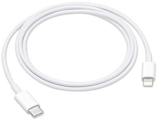 Apple Lightning to USB-C PD 18W 數據傳輸線, 白色, 1個, 2m