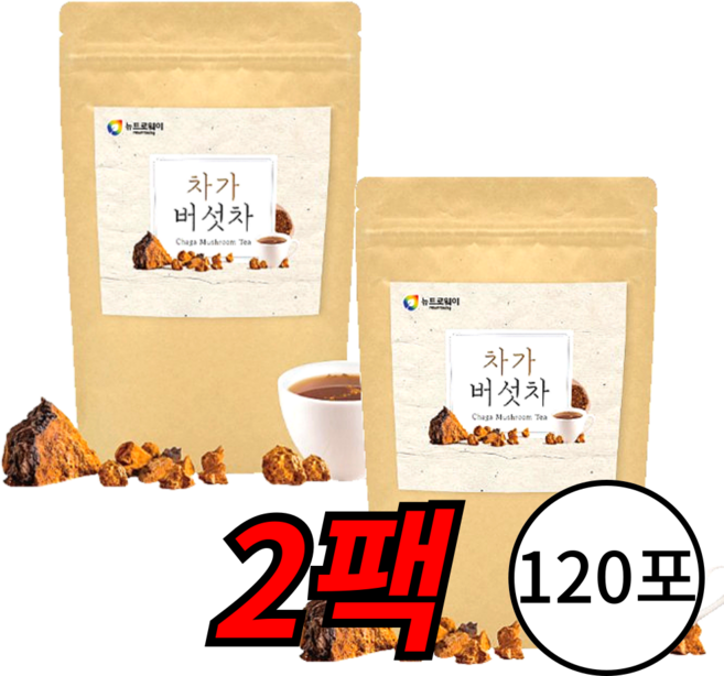 러시아 차가버섯 차 티백 추출 100%, 72g, 120개입, 1개