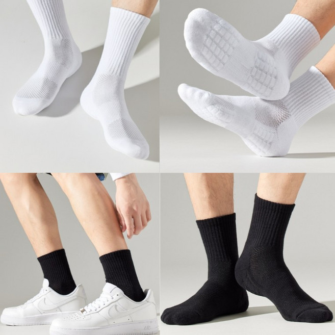 충격흡수 도톰양말 족저 폭신한 발바닥 편안한 스포츠 러닝 쿠션 양말, 1개