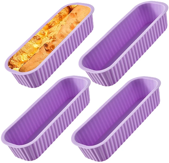 1/4Pcs 미니 가정용 직사각형 실리콘 금형 캔디 토스트 빵 DIY 주방 용품 케이크 Bakeware 팬 베이킹 도구, 01 China Mainland, 1개, 10 4Pcs Purple