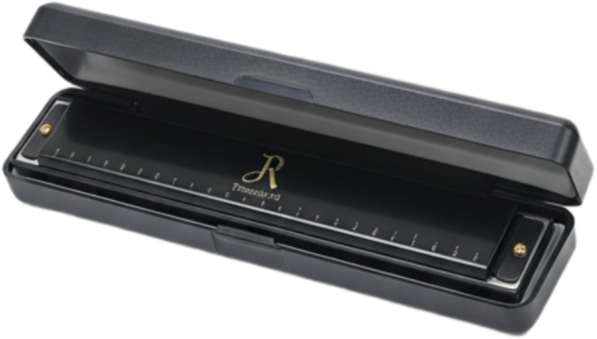 JDR 하모니카 AH-24 하모니카 복음 트레몰로 컬러, 1개, 블랙
