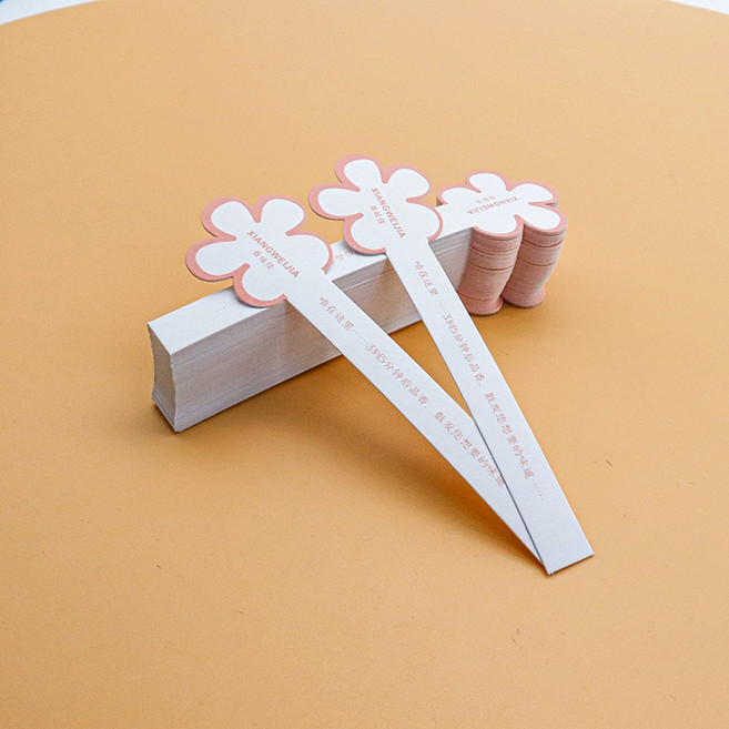 향수 조향 일회용 시향지 스틱 60x60mm 스트립 블랙 백지카드4 세트 퍼퓸 조향지, 핑크플라워 50매 120X35mm