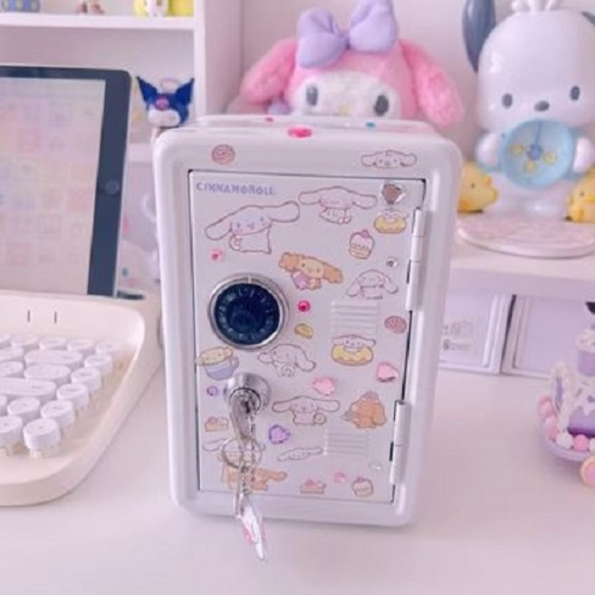 [선도무역] 산리오 나만의 시크릿 DIY 금고 금욕상자 스마트폰 중독예방 휴대폰금고, 시나모롤-화이트(Cinamoroll), 1개, 화이트