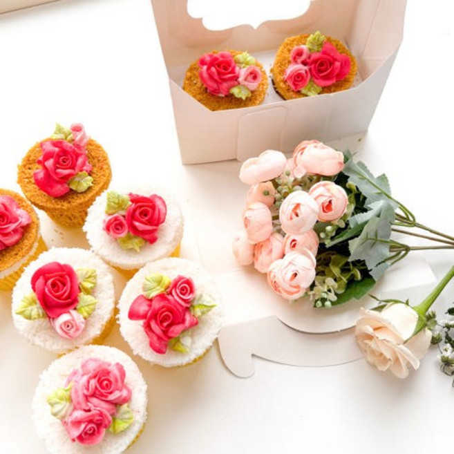 하남 앙금 플라워 장미 떡 케이크 컵 떡 케이크 (6구), 300g, 1개