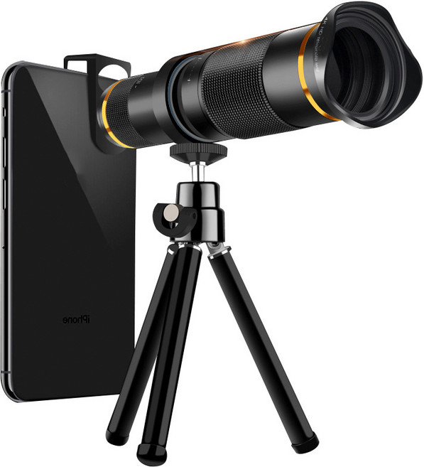 [풀패키지] 뷰콘 4K HD급 38배율 알루미늄바디 멀티코팅 휴대폰 어댑터 단안경, X38