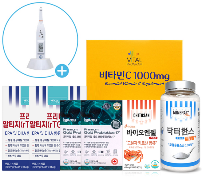 기초세트 프리미엄 비오유키소 sb-2000 염도계 추가구성 닥터한스 비타민 오메가 유산균 키토산 소금, 1개