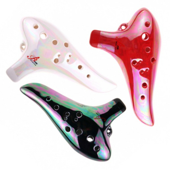 세계로본 도자기 오카리나 에코 알토 C, 블랙, 1개