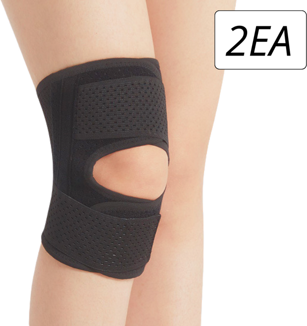 스테이무드 밴드형 스포츠 무릎보호대, 블랙, 2개