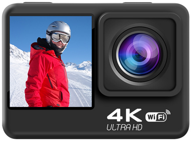 BiiYou 액션캠 4K30FPS HD 듀얼 스크린 브이로그카메라 자전거 블랙박스 64GB풀패키지, 배터리*1